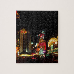 Las Vegas Night Time Neon Lights Casinos Sign Jigsaw Puzzle