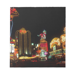 Las Vegas Night Time Neon Lights Casinos Sign Notepad