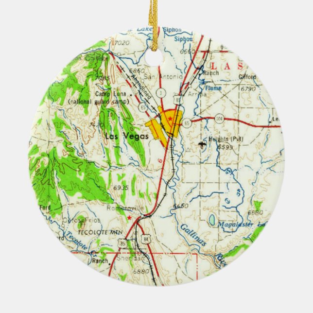 Las Vegas NM Topo Ceramic Tree Decoration (Back)