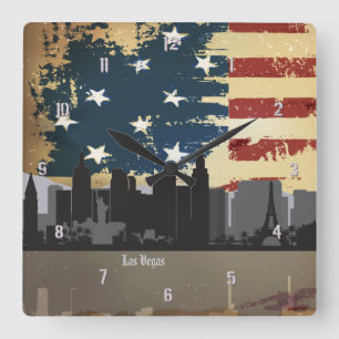 Las Vegas NV American Cities CityScape Clock