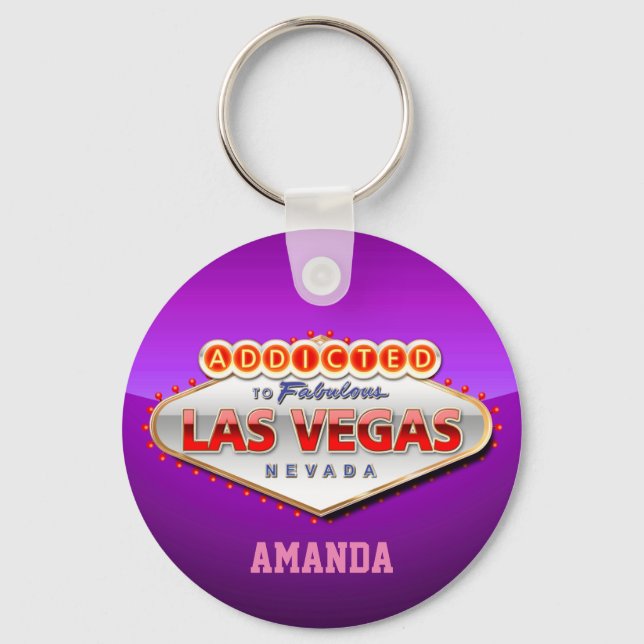 Las Vegas, NV Funny Welcome Sign Key Ring (Front)