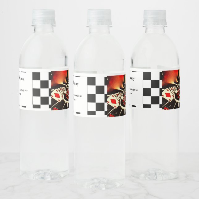 Las Vegas or Casino Gambler  Water Bottle Label (Bottles)