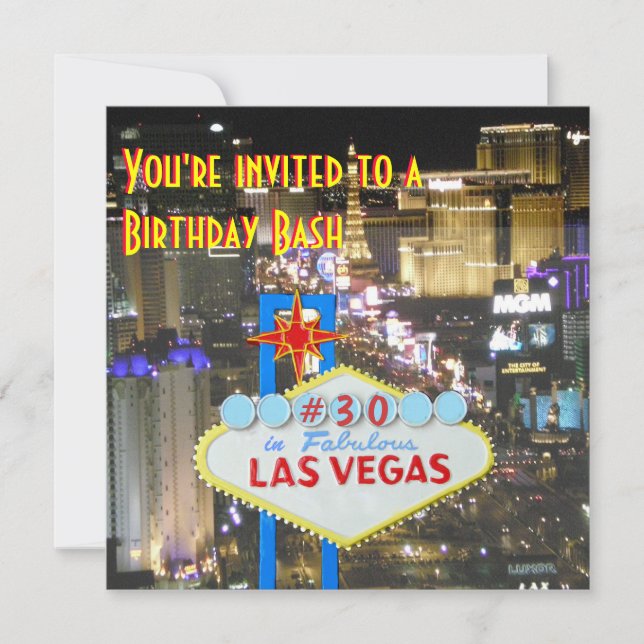 Las Vegas Party 30th Birthday Invitation (Front)