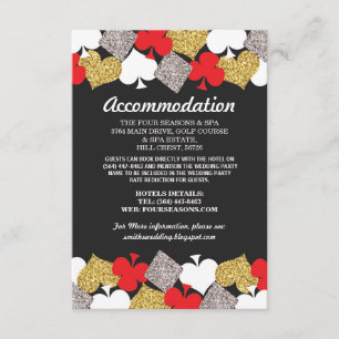 Las Vegas Party Accommodation Cards Casino Wedding