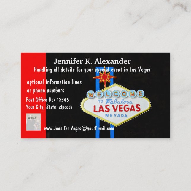 Las Vegas Party Planner Events Business Card (Front)