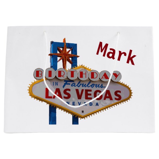 Las Vegas Personalised Birthday Gift Bag (Front)