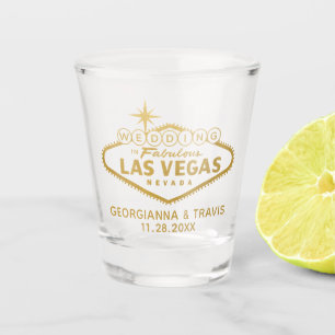Las Vegas Personalised Wedding Bridal Party Favour Shot Glass