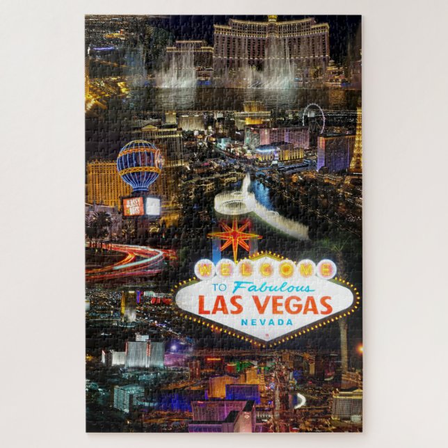 Las Vegas Photo Collage Difficult Jigsaw Puzzle (Vertical)