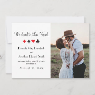 Las Vegas Photo Elopement Announcement Red Black