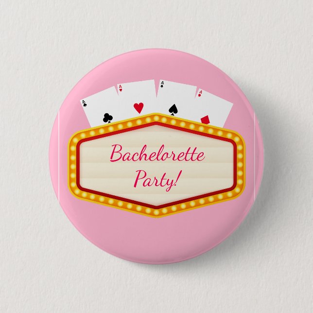 Las Vegas pink bachelorette party weekend 6 Cm Round Badge (Front)