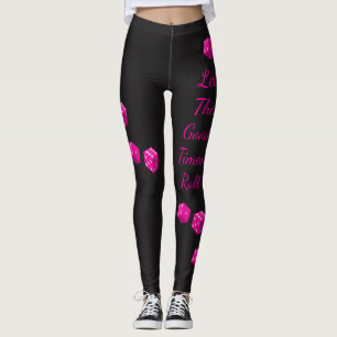 Las Vegas Pink Dice Let the Good Times Roll Leggings