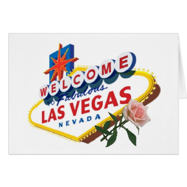 Las Vegas Pink Rose Card (Front Horizontal)