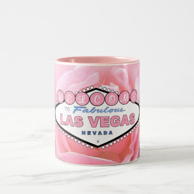 Las Vegas Pink Rose Two Tone Mug (Center)