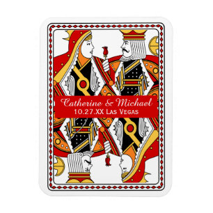 Las Vegas Playing Card King & Queen Save The Date Magnet