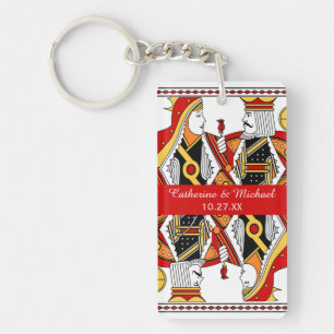 Las Vegas Playing Card King & Queen Wedding Favour Key Ring