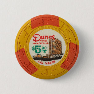 Las Vegas Poker Chip Casino Gambling Obsolete 6 Cm Round Badge