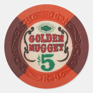 Las Vegas Poker Chip Casino Gambling Obsolete Classic Round Sticker