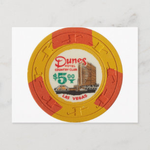 Las Vegas Poker Chip Casino Gambling Obsolete Postcard