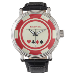 Las Vegas Poker Chip Casino Off White Red Watch