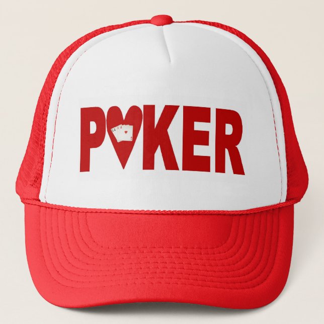 Las Vegas POKER Player Lucky Cap Hearts (Front)
