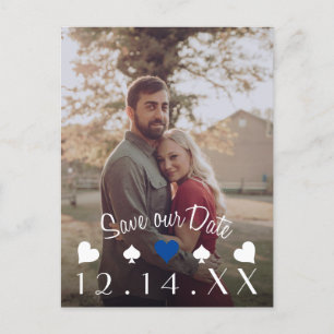 Las Vegas Poker Save the Date Photo Announcement Postcard