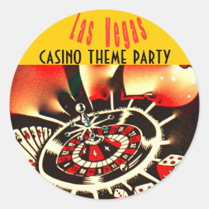 Las Vegas Polker Night party Classic Round Sticker