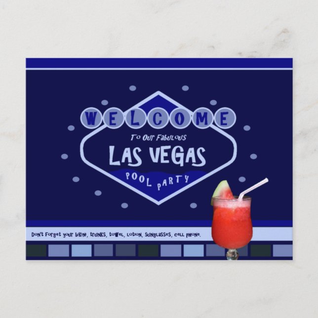 Las Vegas POOL PARTY Postcard (Front)