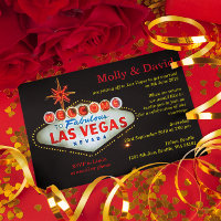 Las Vegas Post Wedding Photo Custom Invitation