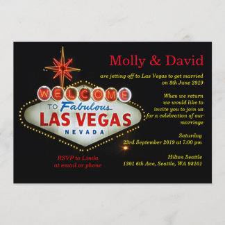 Las Vegas Post Wedding Photo Custom Invitation