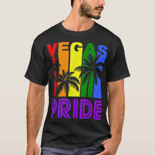 Las Vegas Pride Gay Pride LGBTQ Rainbow Palm Trees T-Shirt