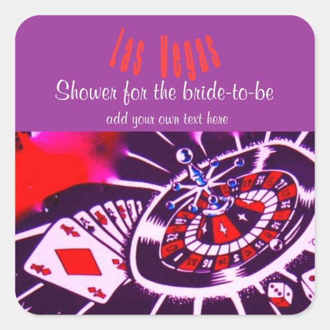 Las Vegas Purple Passion Party for the Bride Square Sticker (Front)