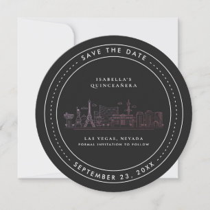Las Vegas   Quinceañera Save the Date Invitation