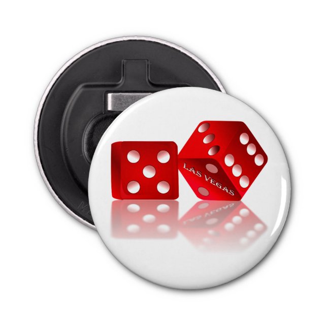 Las Vegas Red Dice Bottle Opener (Front)