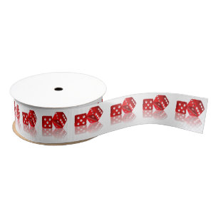 Las Vegas Red Dice Grosgrain Ribbon