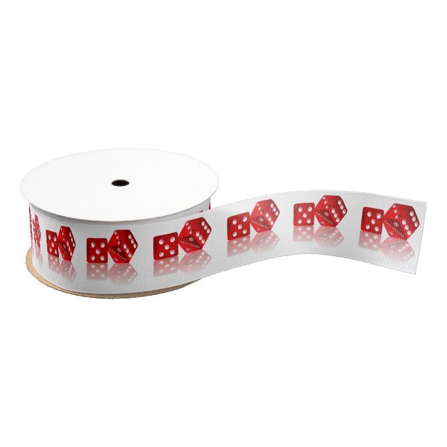 Las Vegas Red Dice Grosgrain Ribbon (Spool)