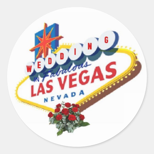 Las Vegas Red Roses Wedding Sticker (Front)