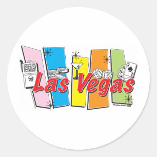 Las-Vegas-Retro Classic Round Sticker