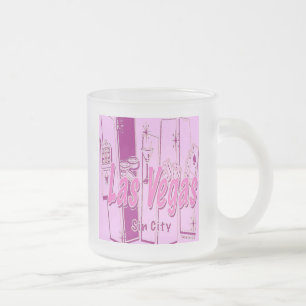 Las Vegas Retro Frosted Glass Coffee Mug