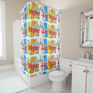 Las Vegas Retro Shower Curtain