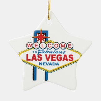 Las Vegas Retro Sign Ceramic Tree Decoration