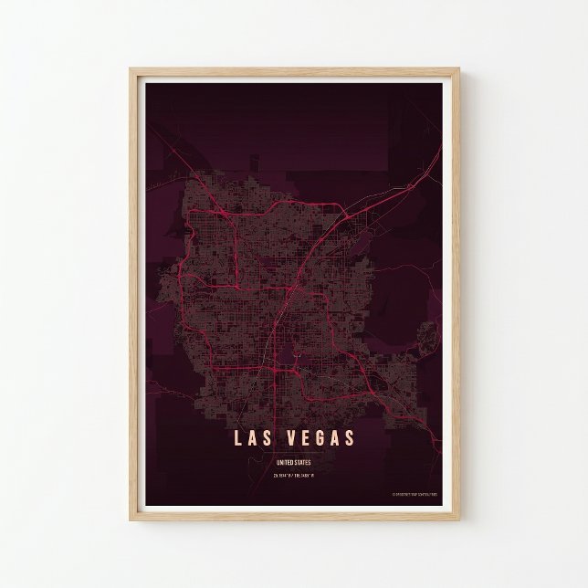 Las Vegas Ruby Poster Print Nevada Map Wallart (Creator Uploaded)