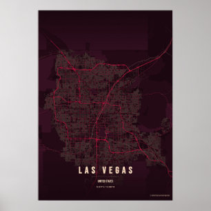 Las Vegas Ruby Poster Print Nevada Map Wallart