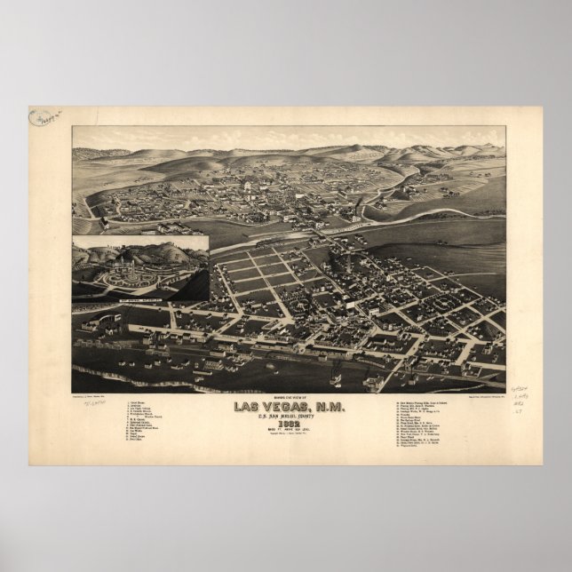 Las Vegas San Miguel County New Mexico (1882) Poster (Front)
