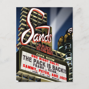 Las Vegas Sands Hotel Retro Neon Postcard