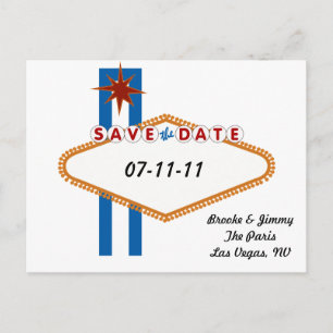 Las Vegas Save the Date Announcement Postcard