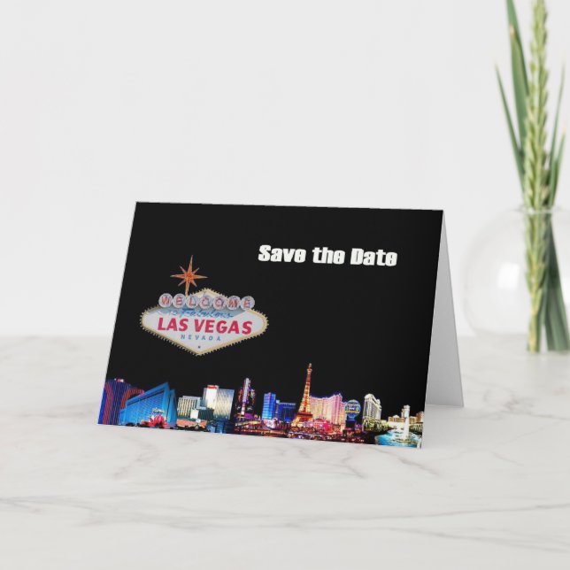 Las Vegas Save the Date Card with LV Logo (Front)