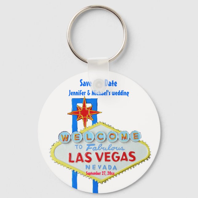 Las Vegas Save the Date Customised Occasion Key Ring (Front)