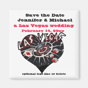 Las Vegas Save the Date Heart Magnet