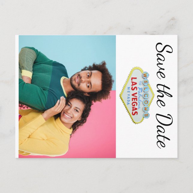 Las Vegas Save the Date photo Announcement Postcard (Front)