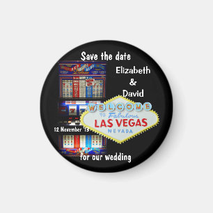 Las Vegas Save the Date Slot Machine Magnet